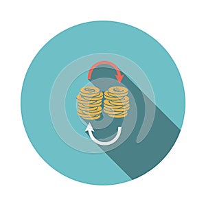 Dollar euro coins stack icon
