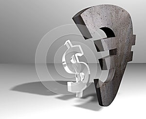 Dollar - euro currencies