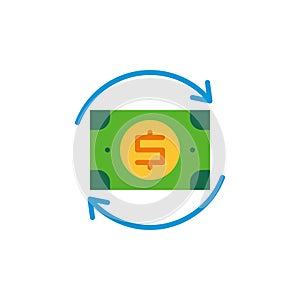 Dollar exchange arrows flat icon