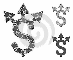 Dollar expences Mosaic Icon of Bumpy Pieces