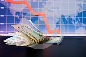 The dollar falls chart and a snapshot