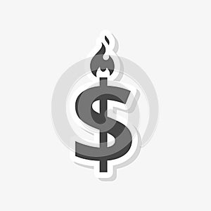 Dollar on fire sticker, Money On Fire icon, sign, logo