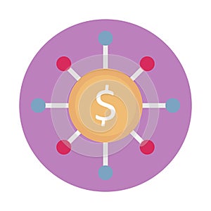 Dollar flat background vector icon which can easily modify or edit