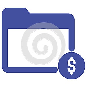 Dollar folder Isolated Vector icon which can easily modify or edit