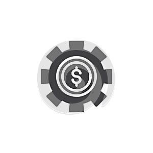Dollar with gear vector icon