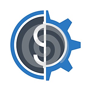 Dollar glyph colour line vector icon