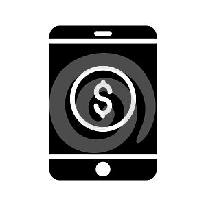 Dollar glyph flat vector icon