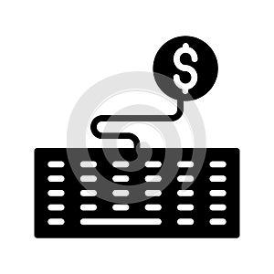 Dollar glyph flat vector icon