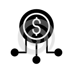 Dollar glyph flat vector icon