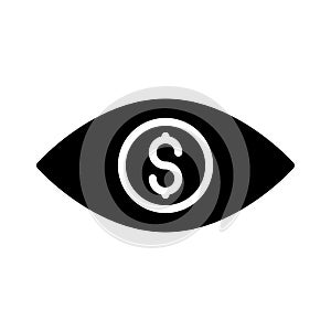 Dollar glyph flat vector icon