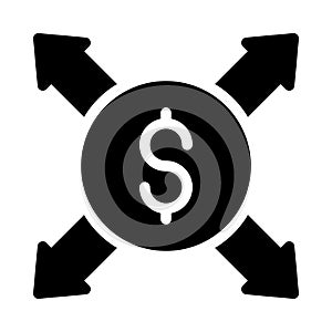 Dollar glyph flat vector icon