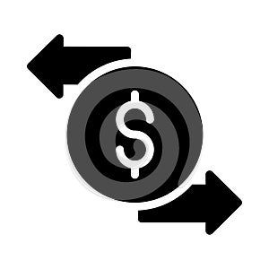 Dollar glyph flat vector icon