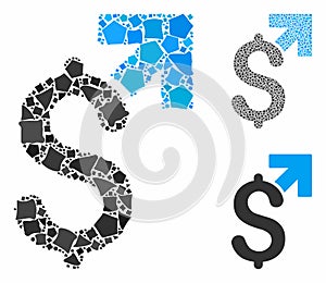 Dollar growth Composition Icon of Humpy Pieces