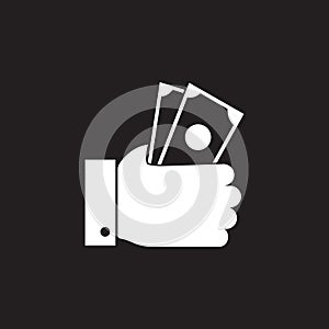 dollar in hands icon. Simple element illustration. Business icons universal for web and mobile
