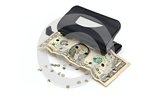Dollar in the hole punch