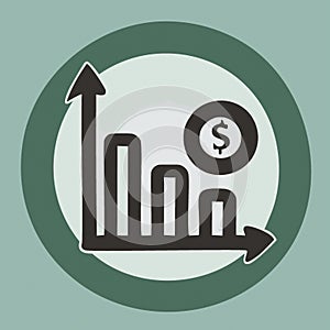 Dollar icon with finance diagram chart vector illustration