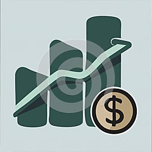 Dollar icon with finance diagram chart vector illustration