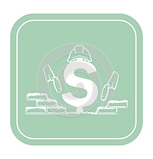 Dollar icon like a master on mint background vector illustration.