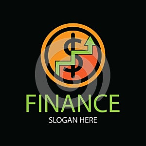 financial logo design template in flat style