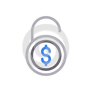 Dollar vector color line icon