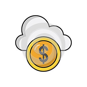 Dollar vector colour line  icon