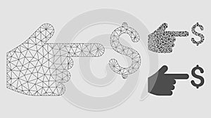 Dollar Index Vector Mesh 2D Model and Triangle Mosaic Icon