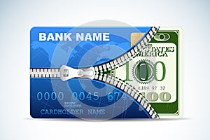 Dollar inside Credit Card