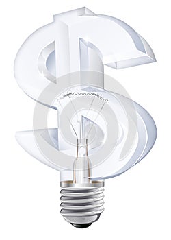 Dollar light bulb concept