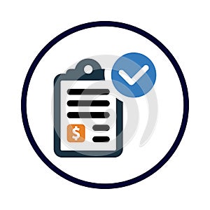 dollar, loan, bills paid statement icon