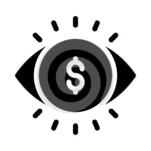Dollar look  vector glyph flat icon
