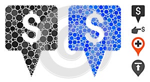 Dollar Map Pointer Composition Icon of Round Dots