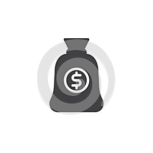 Dollar money bag icon vector