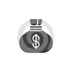 Dollar money bag vector icon