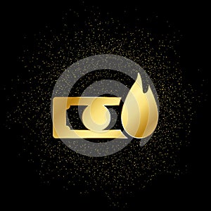 dollar, money, fire gold icon. Vector illustration of golden particle background