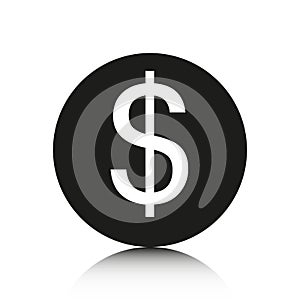 Dollar money icon vector. Coin icon.