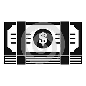 Dollar pack icon, simple style