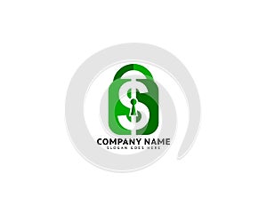 Dollar Padlock Money Logo Template Design