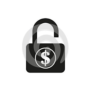 Dollar padlock money sign. Vector illustration. EPS 10.