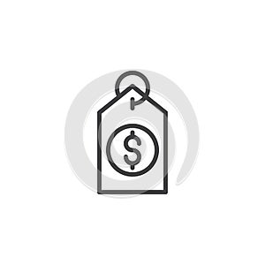 Dollar price tag outline icon