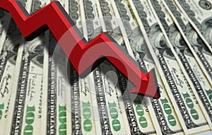 Dollar recession arrow photo