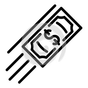 Dollar rise icon, outline style