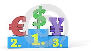 Dollar rise of leader concept, 3d rendering