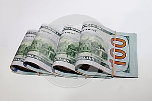 Dollar Rolls White Background