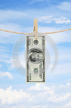Dollar on rope