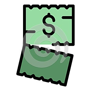 Dollar sale ticket icon vector flat