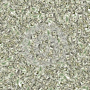 Dollar seamless money background. One hundred dollars of America. Usd cash money isolated on white