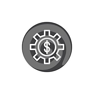 Dollar setting cog gear icon vector