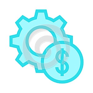 Dollar setting color line icon