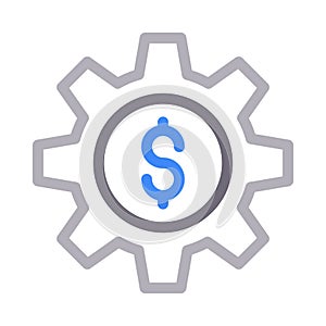 Dollar setting vector glyph color  icon