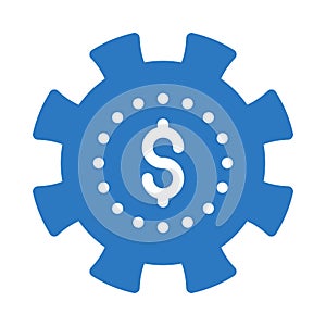 Dollar setting vector glyph color icon